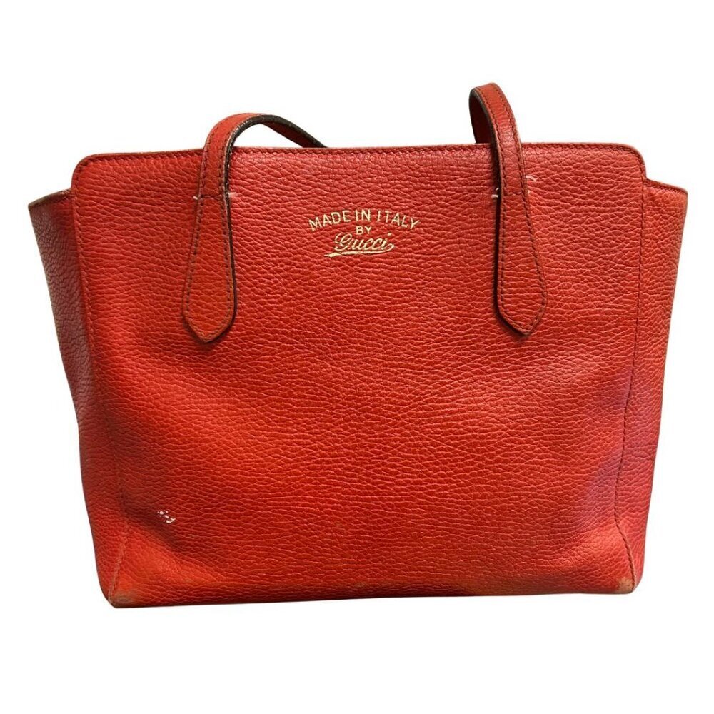Authentic Gucci “Swing” Leather Tote – Designer Shoulder Bag